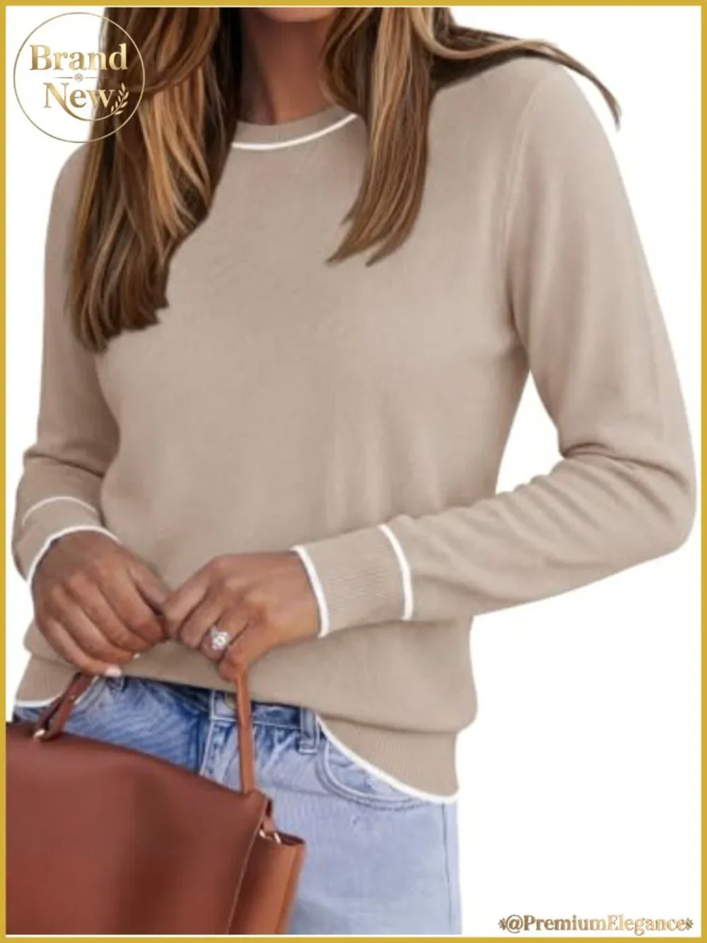 SLOWCOLIN Women's Long Sleeve Crew Neck Pullover Sweater Fall Winter